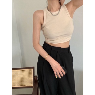 Áo croptop ba lỗ cổ tròn