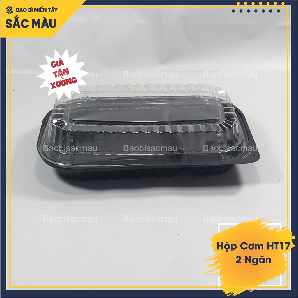 SET 50 Hộp nhựa đế đen 1 ngăn, hộp 2 ngăn HT17