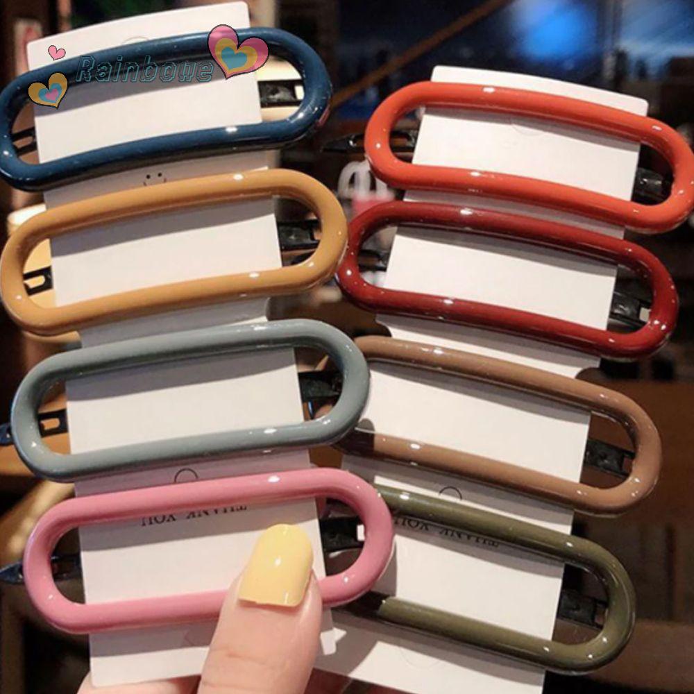 Kẹp tóc hỗ trợ rửa mặt Không Đường May Màu Cầu Vồng Đơn Giản Xinh Xắn