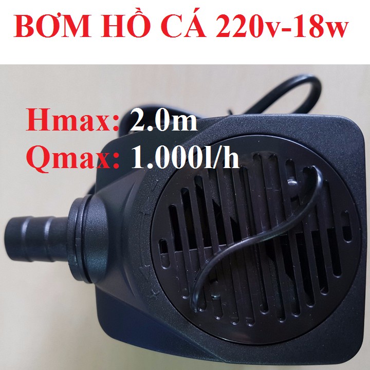 Bơm chìm hồ cá 220v - 18w Đẩy cao 2m - 1000lh