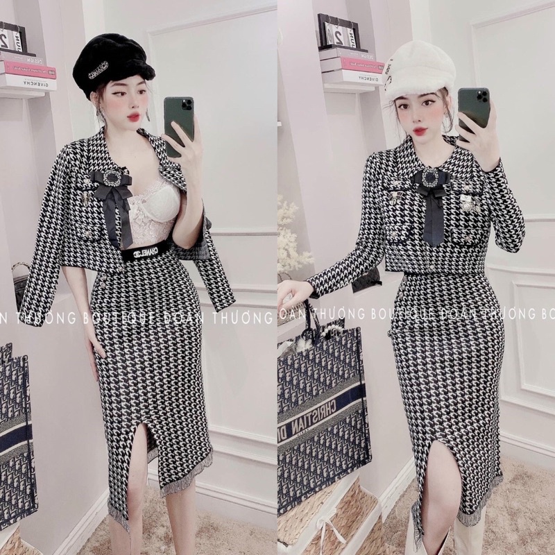 Set váy len (áo + chân váy) HÀNG QC LOẠI 1