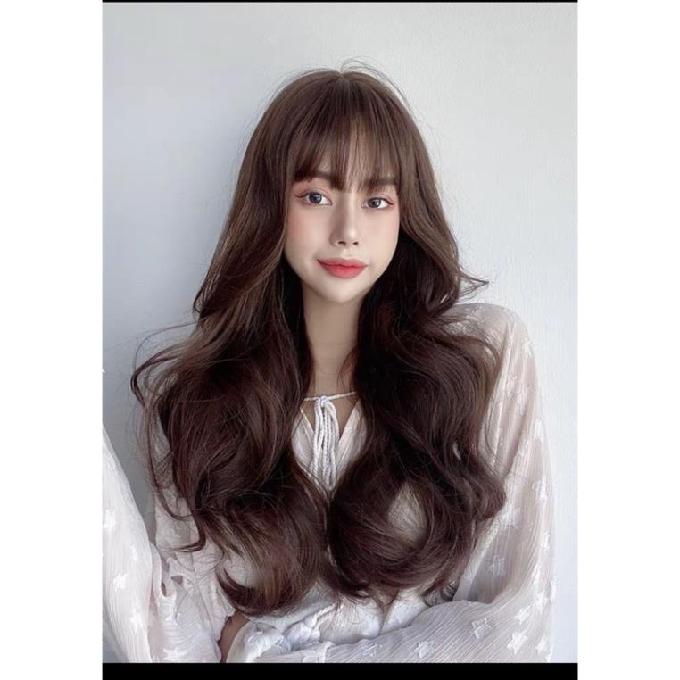 Tóc giả nguyên đầu xoăn dợn ❤️Tặng kèm lưới trùm ❤️ mã qs143