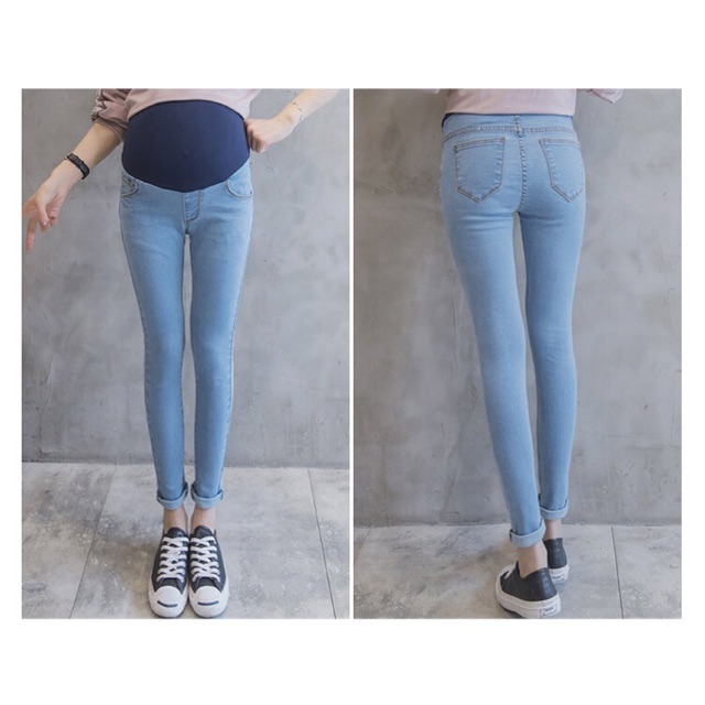 Quần jeans bầu xanh đá
