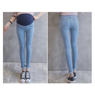 Quần jeans bầu xanh đá