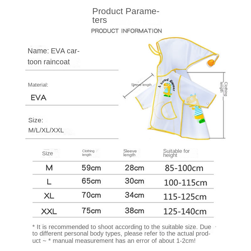 ♛Áo Mưa Trong Suốt Hình Khủng Long Đáng Yêu Dành Cho Bé