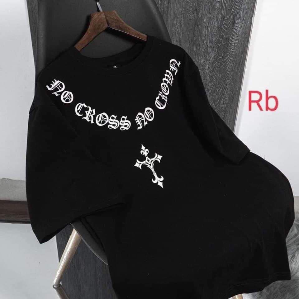 Áo thun tay lỡ unisex form rộng  chữ thập trắng - Áo phông nam nữ in hình nổi sắc nét chất mềm đẹp - ZADOLA FASHION