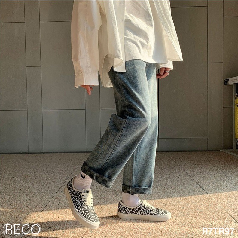 Quần jean nam nữ  Hàn Quốc cao cấp dáng rộng Trousers Loose R7TR97 Unisex