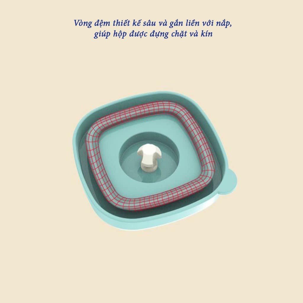 Set 6 Hộp trữ, chia đồ ăn dặm, trữ đông Misuta, nhựa PP an toàn, tiện lợi cho bé Baby And Me