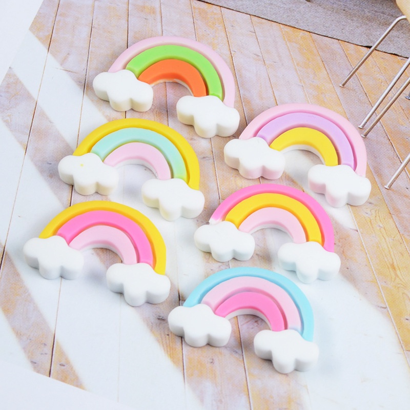 Charm cầu vồng dán ốp điện thoại, trang trí đồ dùng, slime DIY