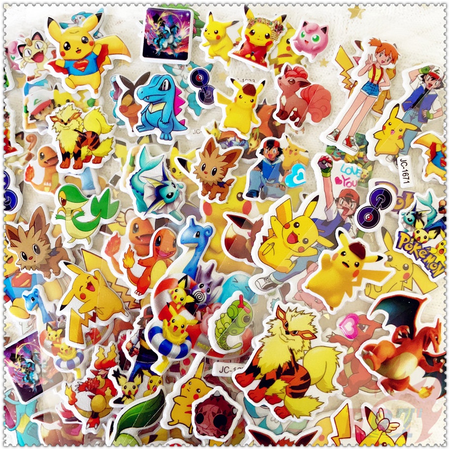 ❀ Miếng Dán Khen Thưởng Pokemon Go Pikachu Q-1 DIY ❀ 1 Miếng Dán Bong Bóng 3D Bằng PVC Chống Nước