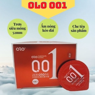 Bao cao su 0.01 olo đỏ, bao cao su siêu mỏng 0.01mm, siêu ấm hộp 10 cái