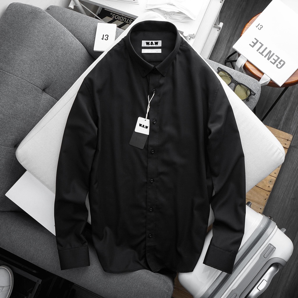 SOMI NAM DÀI TAY MÀU ĐEN. FREESHIP. Dáng xuông. Size to. Trẻ trung, lịch lãm. Thích hợp đi làm, đi chơi.