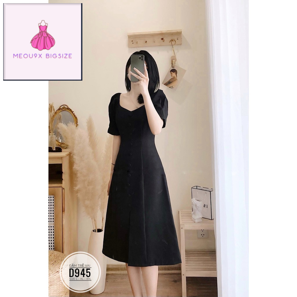 ĐẦM CÔNG SỞ BIGSIZE MÀU ĐEN MẶC 2 KIỂU