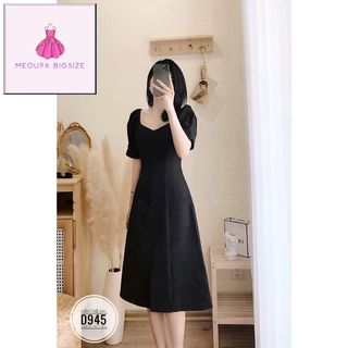 Đầm công sở bigsize màu đen mặc 2 kiểu