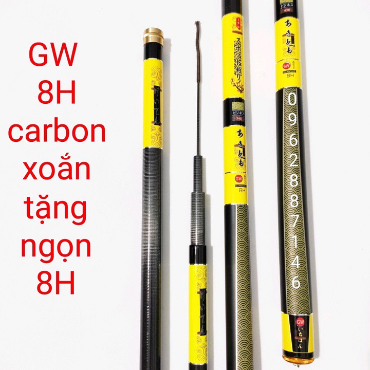 cần câu tay GW 8H tặng ngọn phụ catbon xoắn