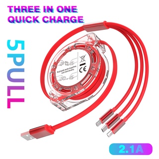 Dây cáp sạc usb type-c 3 trong 1 dài 1m cho điện thoại android ios