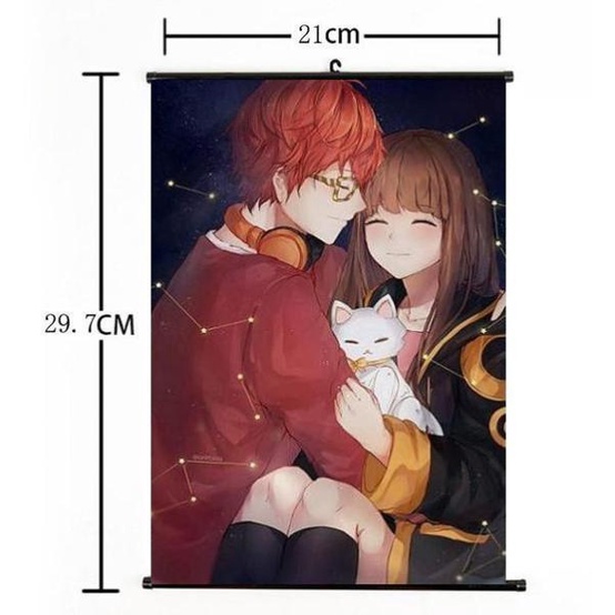 Áp Phích Vải Treo Tường Trang Trí Nội Thất Hình Anime Mystic Messenger Luciel Choi Yoosung