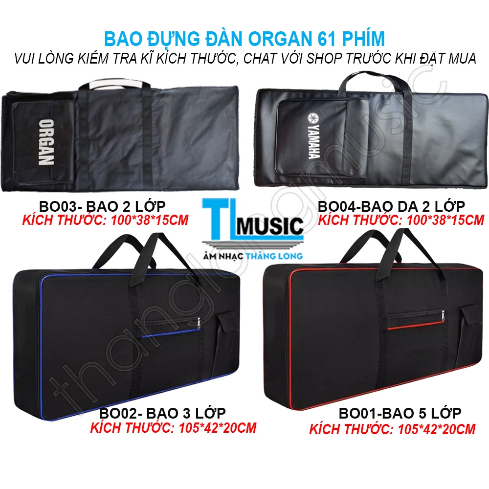 Bao Organ vải dù cao cấp 3 lớp, 5 lớp cho đàn Organ 61 phím