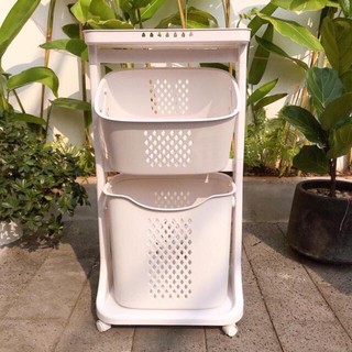 sọt nhựa 2 tầng cao cấp Tashuan Ts-5329A ( màu trắng, hồng và xanh)