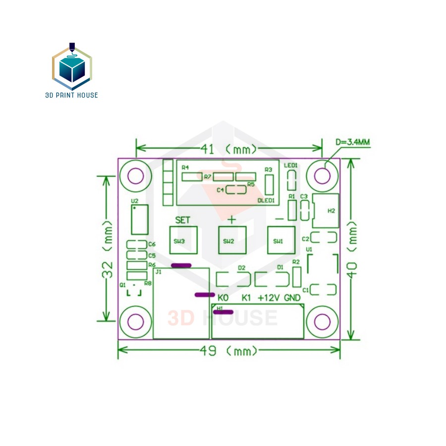 Module Mạch Cảm Biến Nhiệt Độ XH-W120 12V