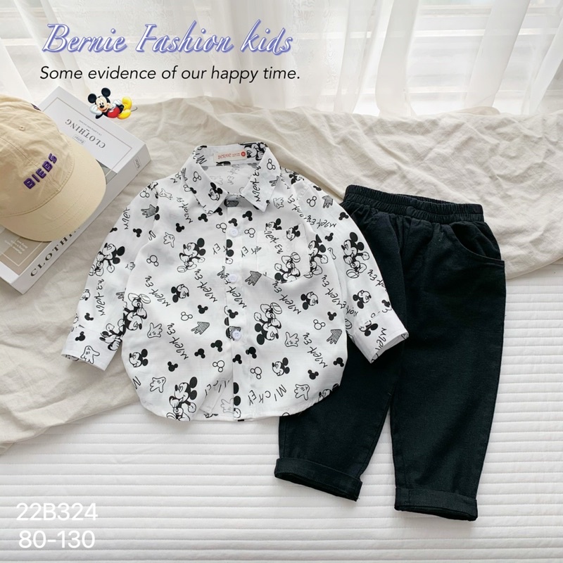 Bộ sơ mi quần âu Micky bé trai