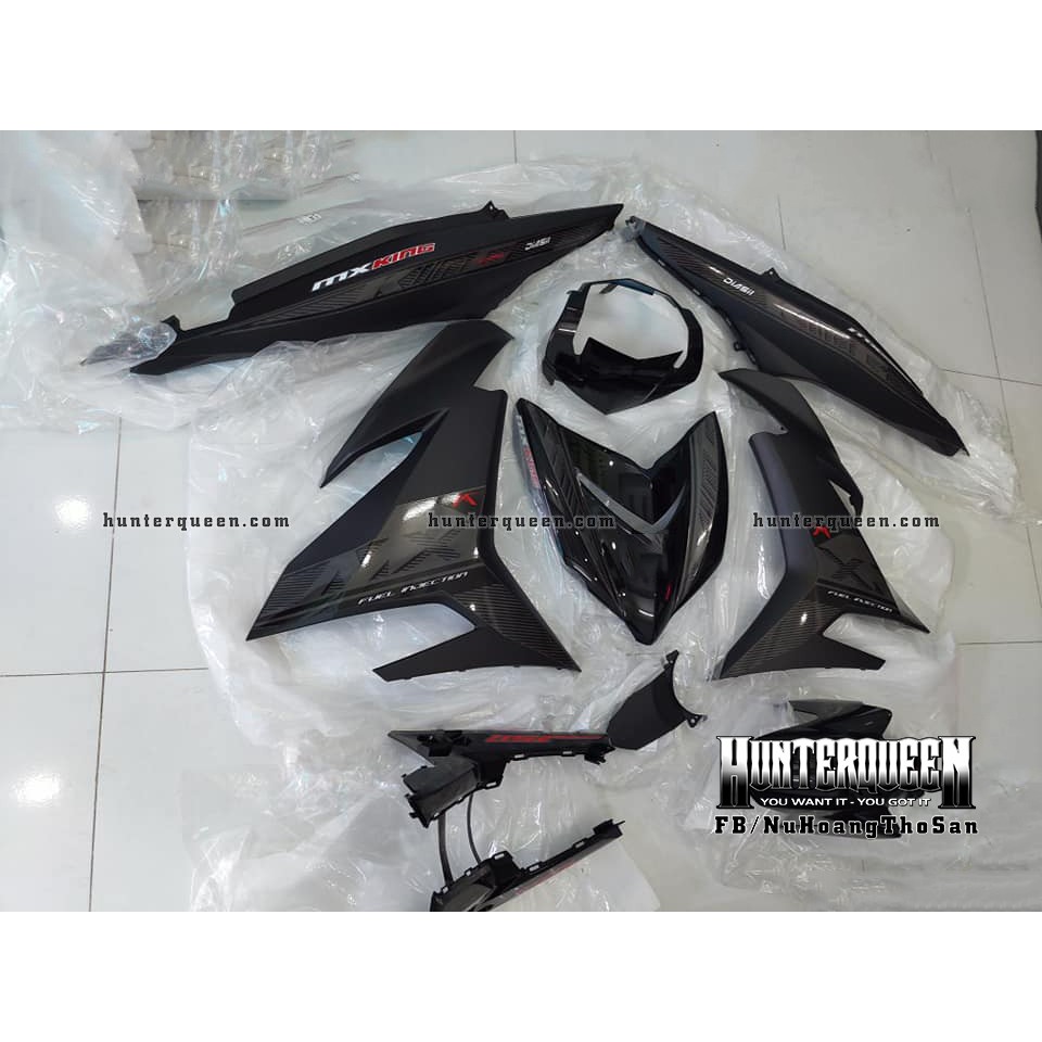 Tem Exciter 150, MX king sọc. Xe xám đen nhám. Chỉnh sửa theo yêu cầu. Sắc nét, bền màu, chống nước