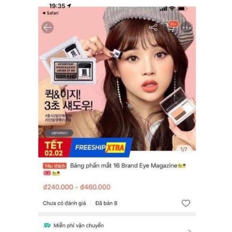 Bảng phấn mắt 16 Brand Eye Magazie