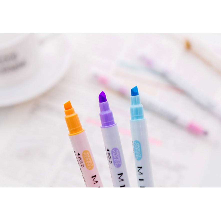 (Lẻ) Bút dạ quang 2 đầu Milkliner nhiều màu bản dupe bút highlight Mildliner