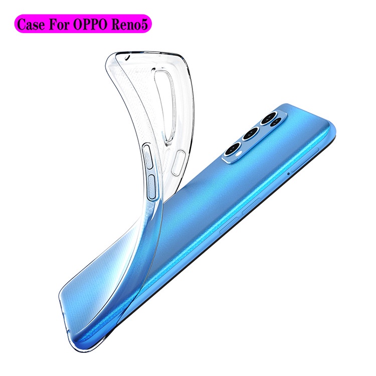 Ốp lưng Silicon trong suốt OPPO Reno6 5G,Reno6 Z 5G Ốp lưng dẻo trong suốt siêu mỏng bảo vệ camera