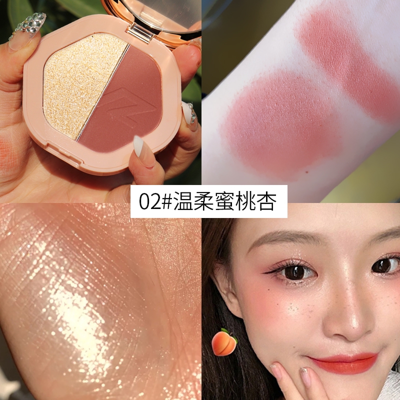 Combo 3 trong 1 phấn má + highlight + tặng kèm cọ | BigBuy360 - bigbuy360.vn