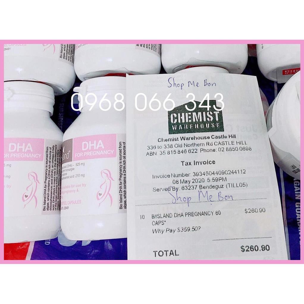 [CHÍNH HÃNG] DHA Bầu Bioisland 60 viên cho phụ nữ chuẩn bị mang thai, mẹ bầu và sau sinh (Date 2023) - Xuất xứ Úc