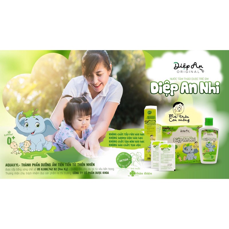 Nước tắm thảo dược Diệp An Nhi 250ml dùng được cho trẻ sơ sinh