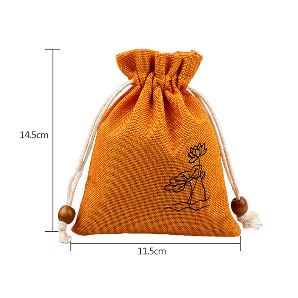 Túi Dây Rút Vải Lanh Cotton In Họa Tiết Đơn Giản Đựng Vớ / Đồ Lót / Giày Dép Chống Nắng Cho Du Lịch