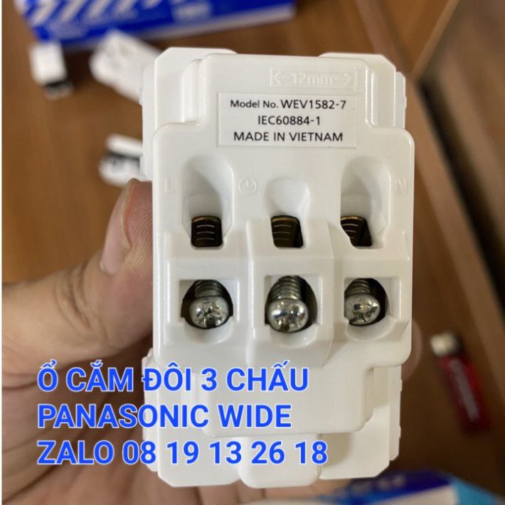 Ổ Cắm điện Panasonic Wide, đôi 3 chấu, đơn 2 chấu, màu trắng, mã WEV1582SW, WEV1081SW