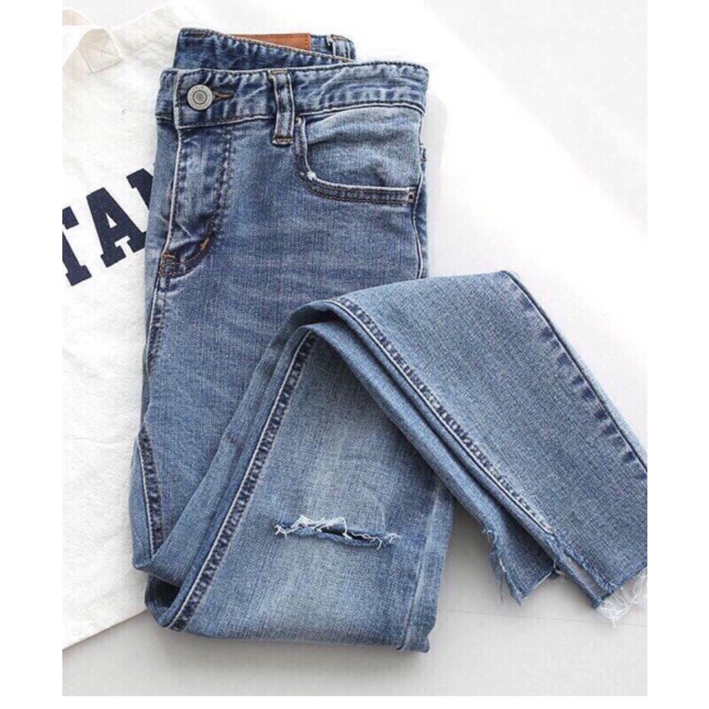 quần jean nữ lưng cạp cao rách kiểu vnxk số 548.322