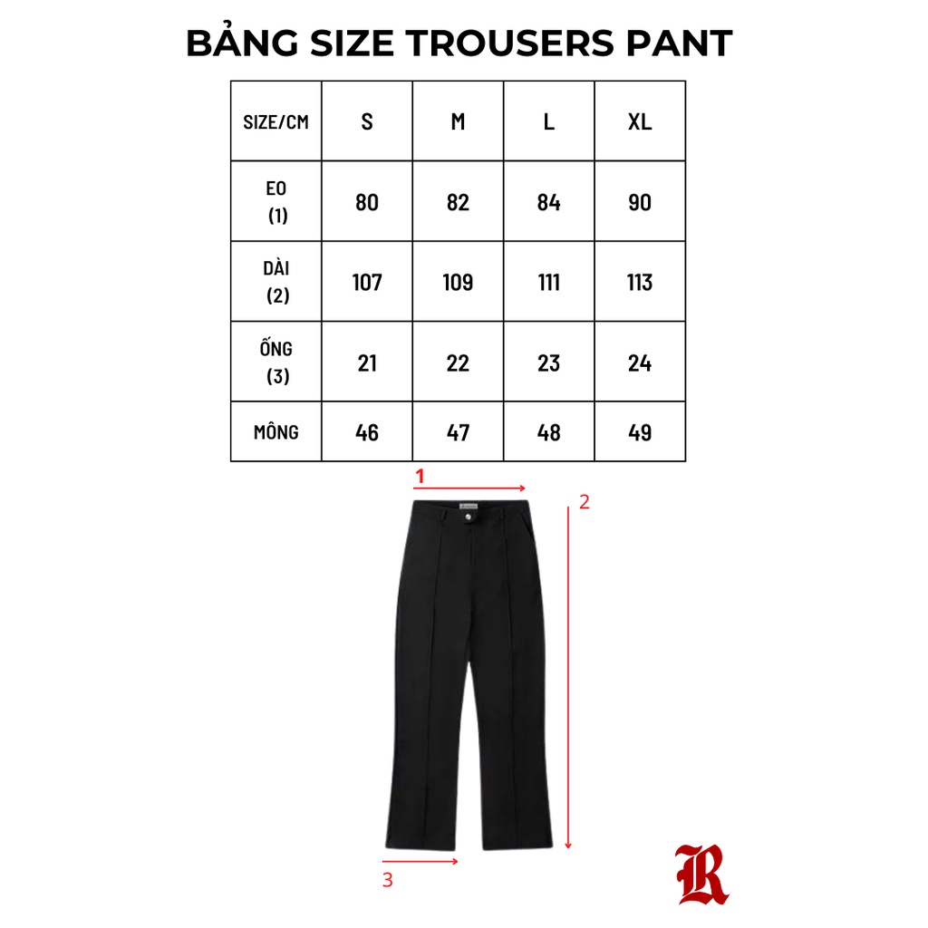 REMINDER - QUẦN KAKI TROUSERS PANT FORM XUÔNG MÀU ĐEN UNISEX NAM NỮ