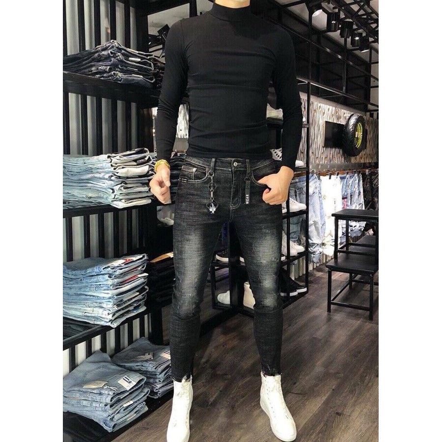 Quần Jeans Nam Dáng Vừa Chất Dày Màu Đen Cào | BigBuy360 - bigbuy360.vn