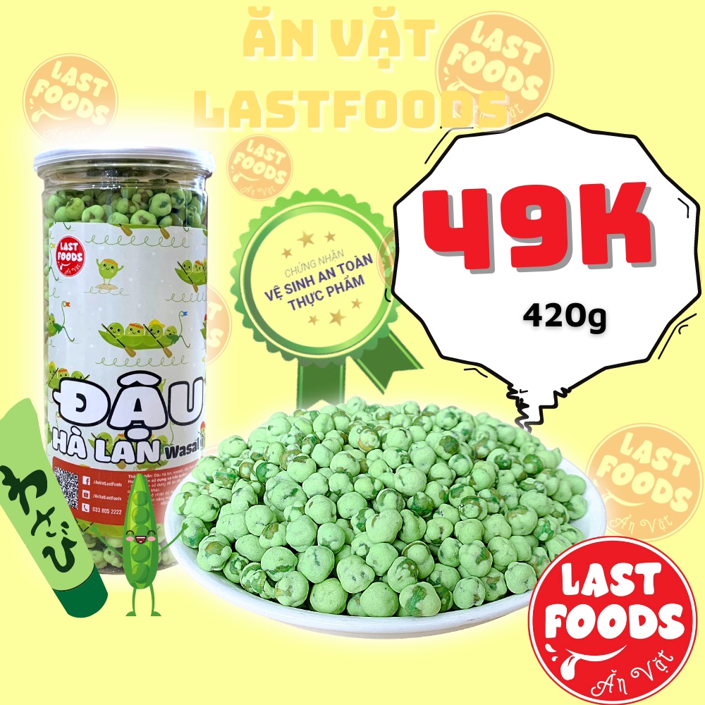 Đậu hà lan wasabi 420g hũ pet , ăn vặt LASTFOODS Hà Nội với các mẫu đồ ăn vặt các miền đầy đủ hương vị thơm ngon giá rẻ