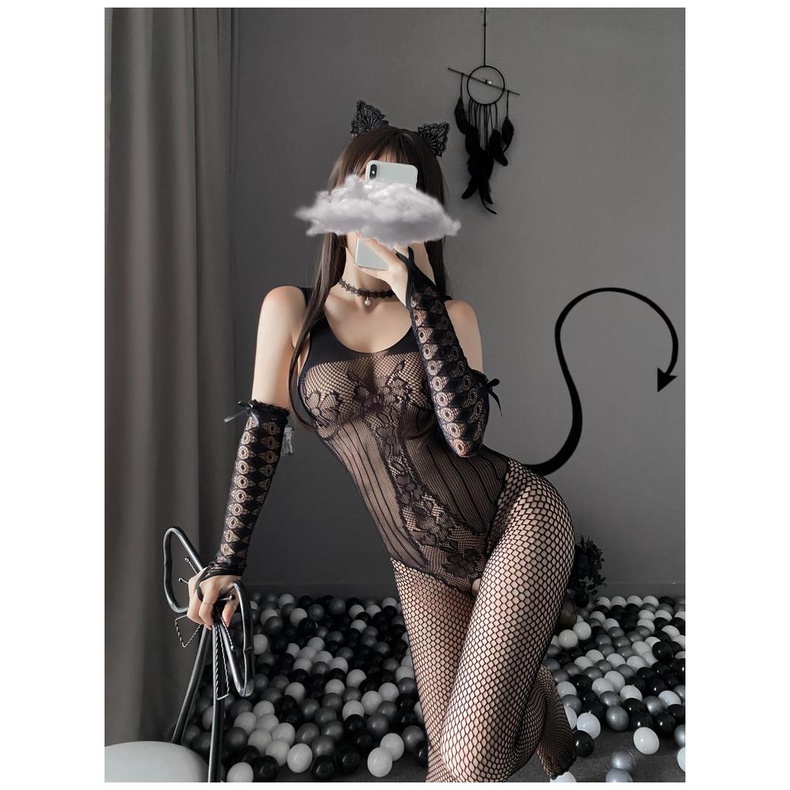 Đồ lót gợi cảm váy ngủ sexy gợi cảm Vớ Lưới Cá Liền Thân Hở Một Mảnh Quyến Rũ Cho Nữ