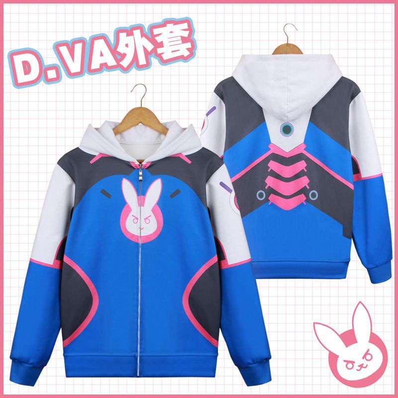 Overwatch Cosplay Trang Phục Anime DVA Thỏ Đồng Phục Bóng Chày Unisex Dài Tay Hàng Ngày Áo Khoác