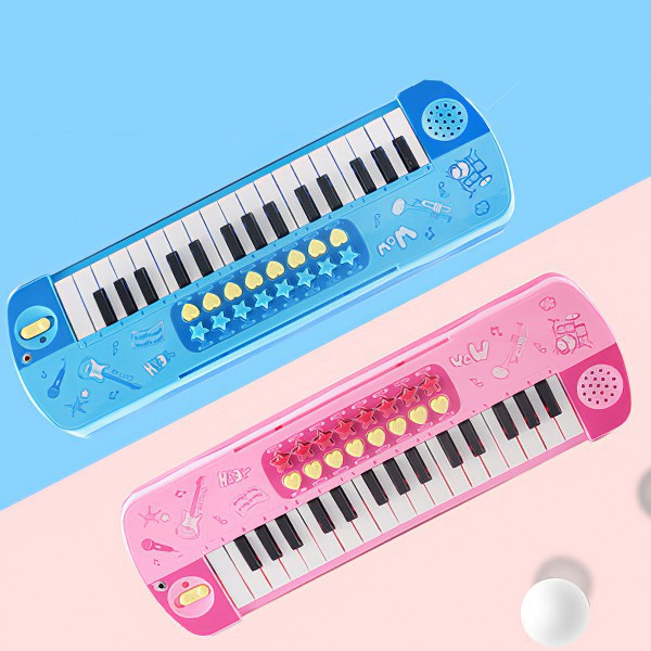 Đàn Piano mini 48 phím kèm Micro cho bé, đồ chơi âm nhạc trẻ em đàn organ nhập vai làm ca sĩ, chất liệu nhựa ABS an toàn