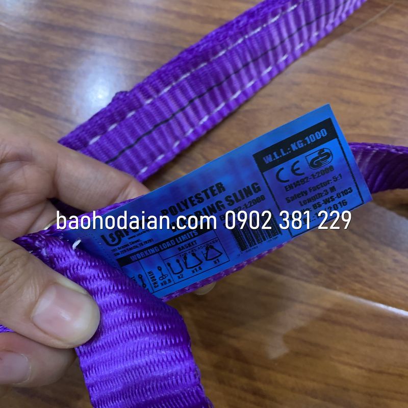 Dây cáp vải cẩu hàng Usafety  loại 1 tấn dài 1m đến 10m