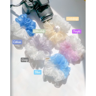 Set 5 Màu Dây Buộc Tóc Scunchies Half Half Voan Nhún