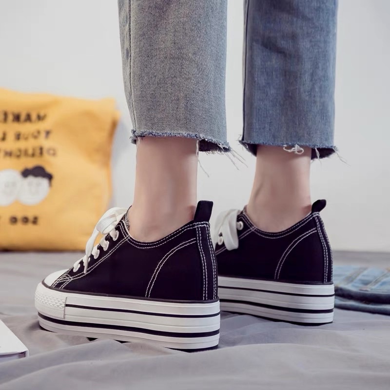 Giầy độn đế form gọn cao 8cm 3 màu thời trang GDS00901