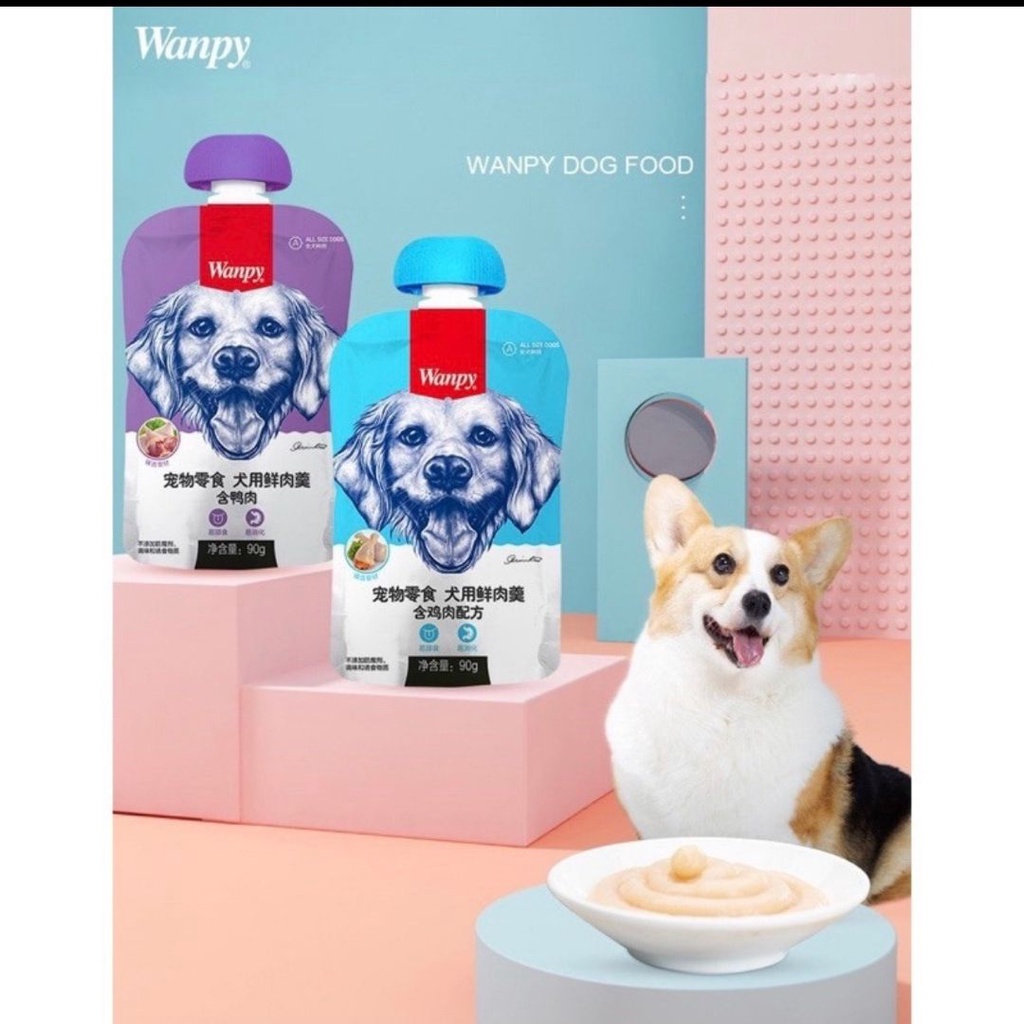 Súp thưởng Wanpy có nắp vặn cho chó gói 90gr
