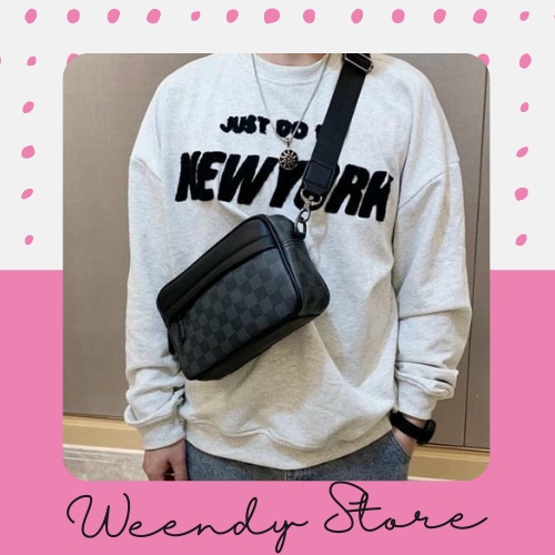 Túi Đeo Chéo Unisex Sọc Caro Hot Trend