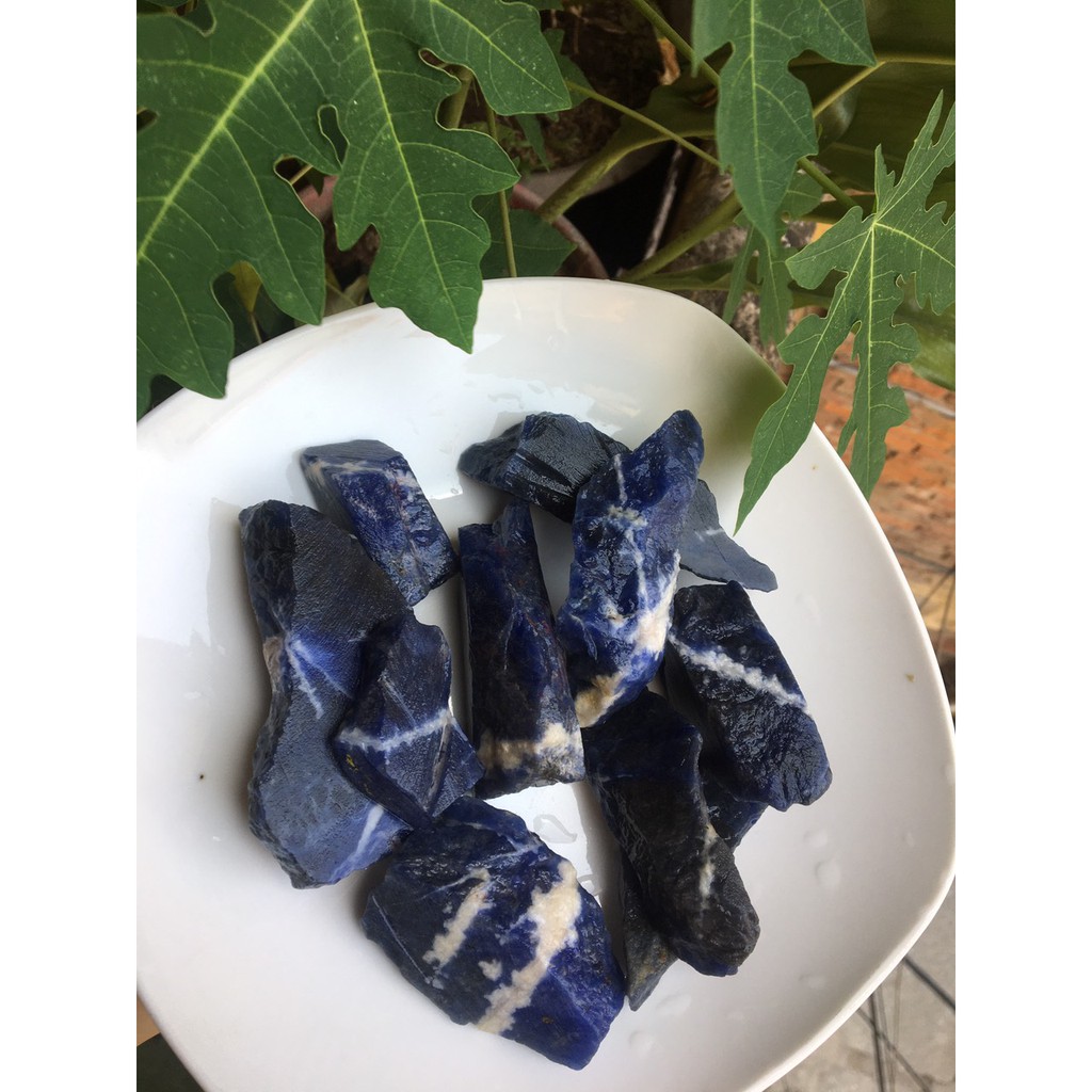 100gr Sodalite Đá Thô Màu Xanh dương