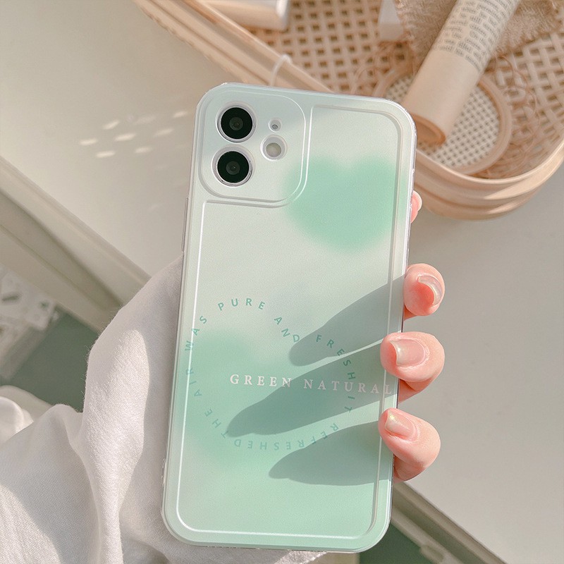 Ốp lưng iphone silicon GREEN NATURAL  6/6plus/6s/6splus/7/7plus/8/8plus/x/xr/xs/11/12/13/pro/max/plus/pro