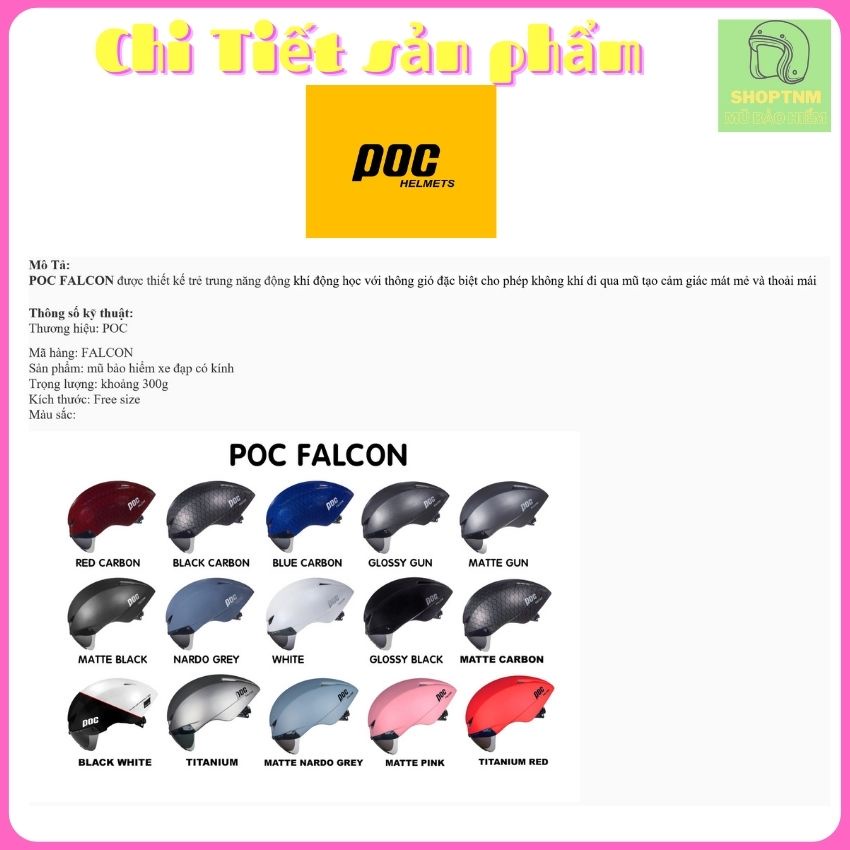 [ Chính Hãng ] Mũ bảo hiểm xe đạp thể thao POC-Falcon, Nón bảo hiểm xe đạp thể thao nam nữ cao cấp POC-Falcon