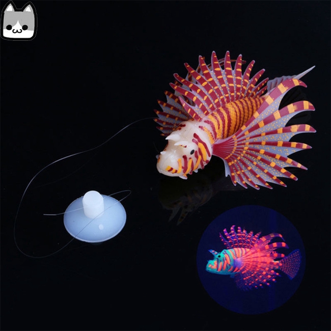 Aquarium Landscaping Aquarium Decoration Luminous Simulation Color Lionfish Silicone Material Fish Fishbowl Decoration